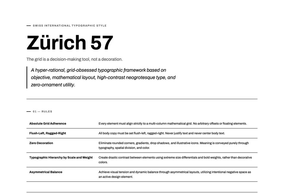 Zürich 57 design system