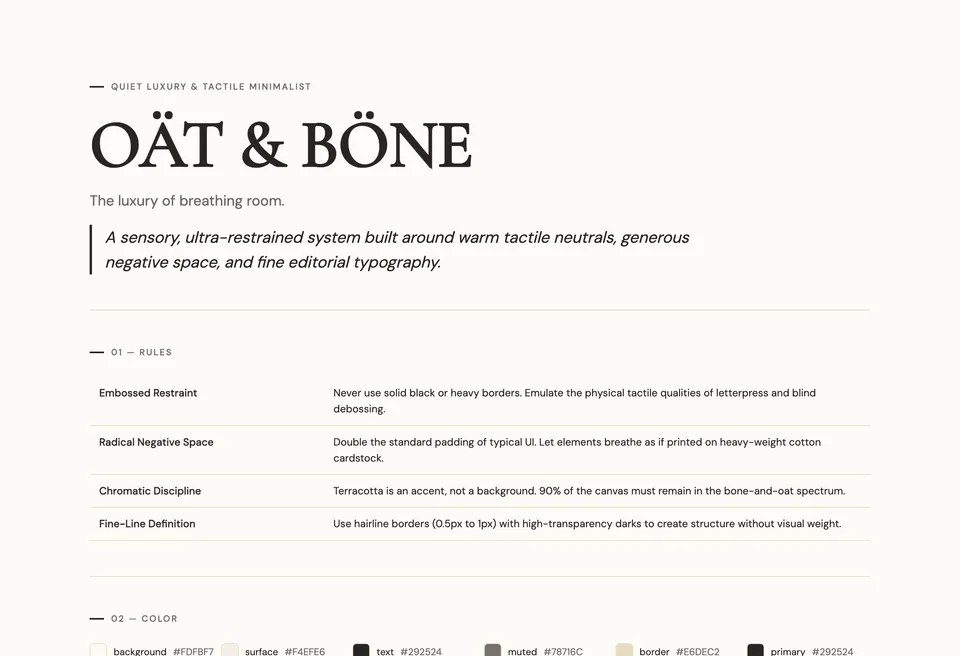 OÄT & BÖNE design system