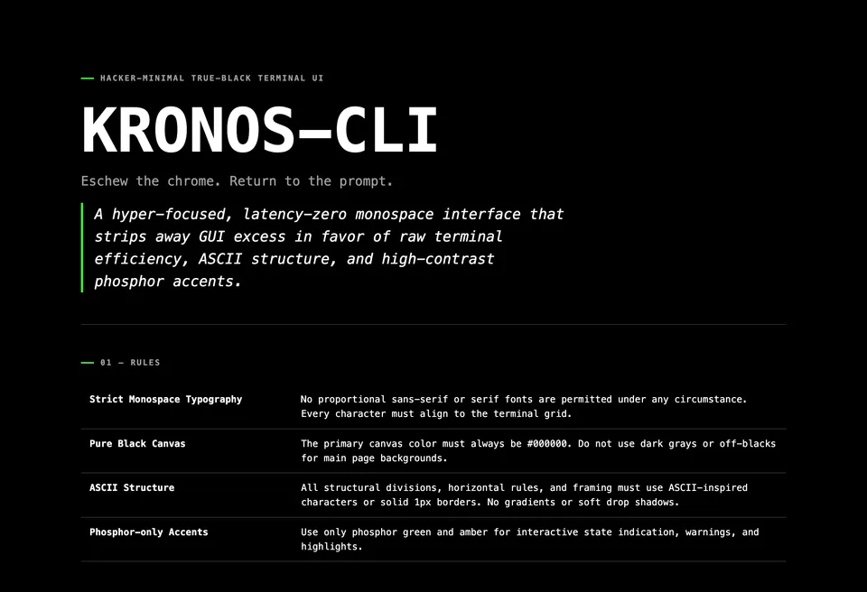 KRONOS-CLI design system