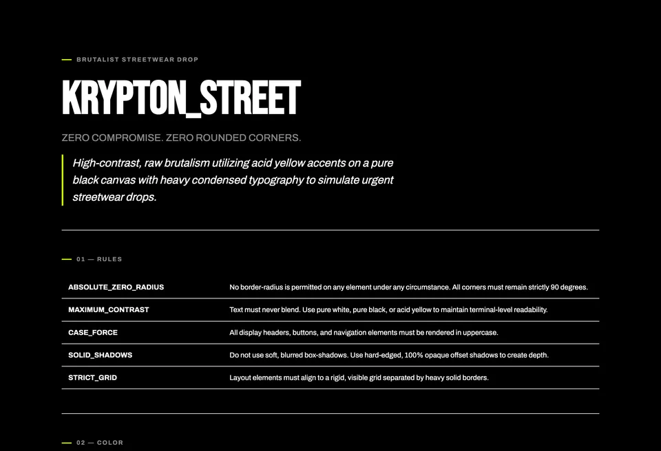 KRYPTON_STREET design system